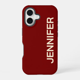 Coque iPhone 16 Étui de téléphone rouge personnalisé, Cadeau pour