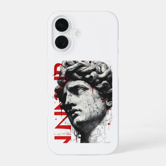 Coque iPhone 16 Étui de téléphone Street Art Moderne David aux con (Verso)