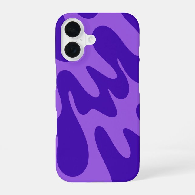 Coque iPhone 16 Étui de téléphone Vagues Style Rétro Violet (Verso)