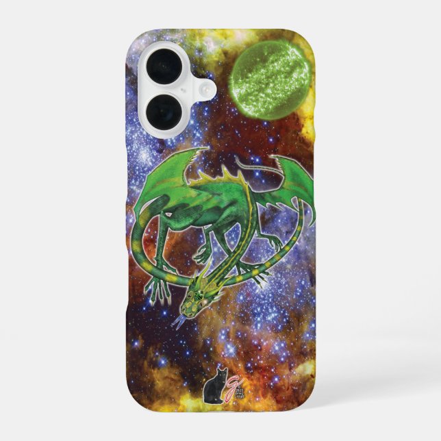 Coque iPhone 16 Étui Emerald Cosmic Dragon Case-Mate pour iPhone (Verso)