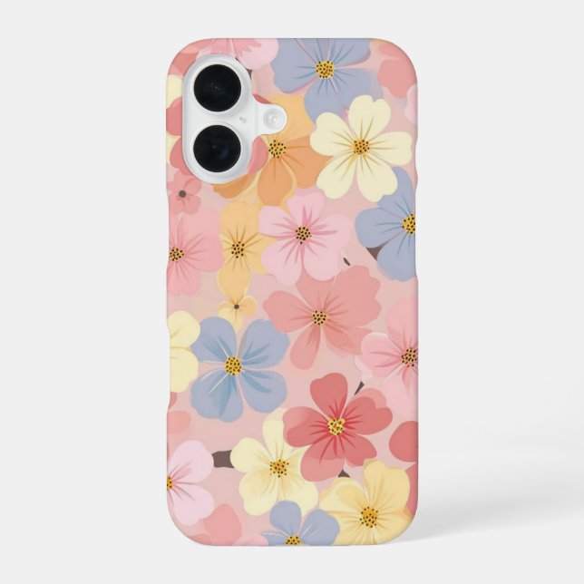 Coque iPhone 16 Étui floral enchanteur (Verso)