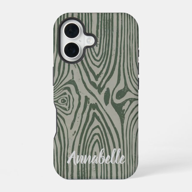 Coque iPhone 16 Étui gris vert pour iPhone 16 (Verso)
