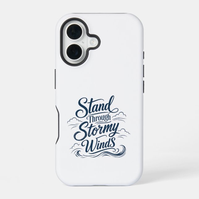 Coque iPhone 16 Étui iPhone16 Marin Résiste aux Vents Violents (Verso)