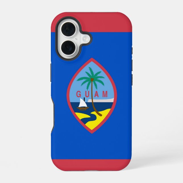 Coque iPhone 16 Étui iPhone 16 Case-Mate avec le drapeau de Guam (Verso)