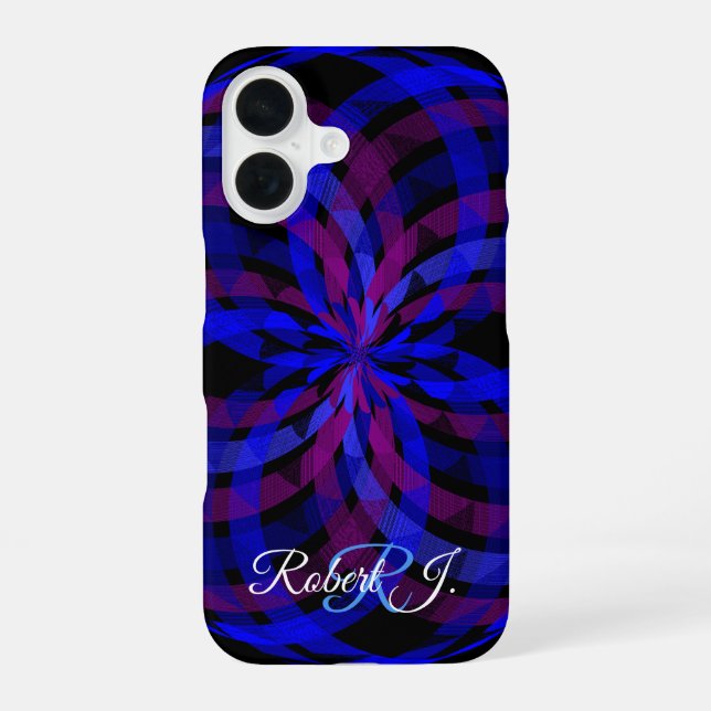 Coque iPhone 16 Étui iPhone 16 Centre de Pétales de Fleur Géométri (Verso)