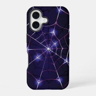 Coque iPhone 16 Étui iPhone 16 Dark Web & Silver Spider