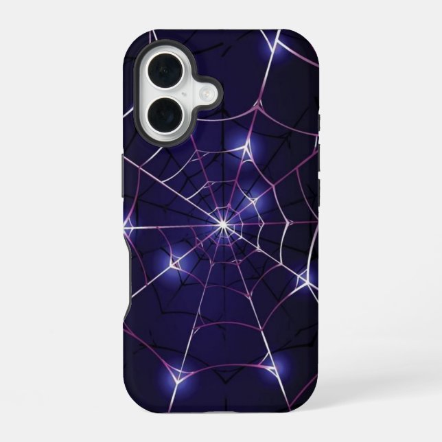 Coque iPhone 16 Étui iPhone 16 Dark Web & Silver Spider (Verso)