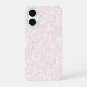 Coque iPhone 16 Étui iPhone 16 floral vintage rose