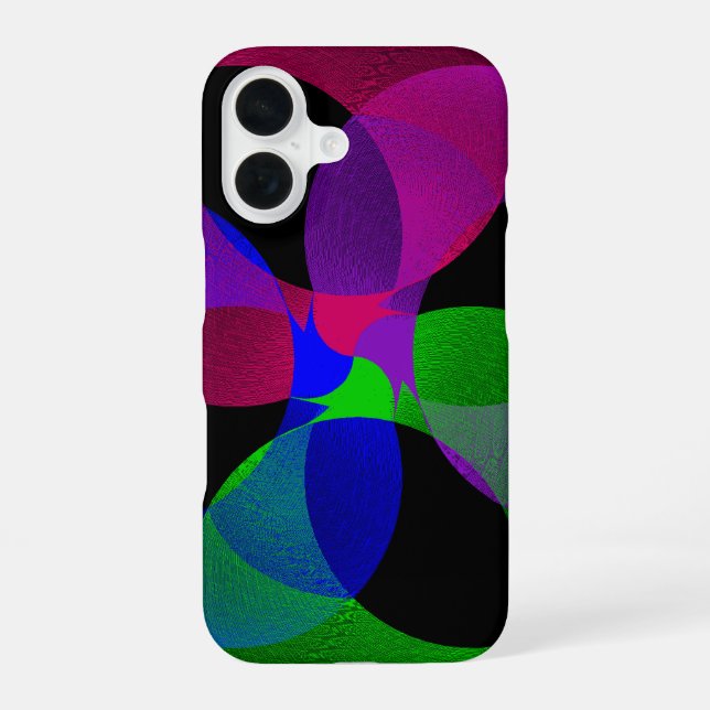 Coque iPhone 16 Étui iPhone 16 Fusion Géométrique Multi Couleurs (Verso)