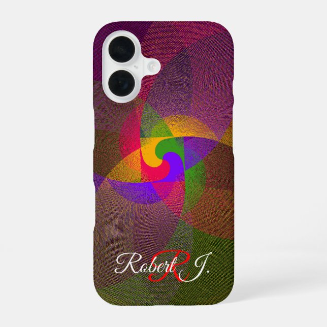 Coque iPhone 16 Étui iPhone 16 Géométrique Mélange de Couleurs d'A (Verso)