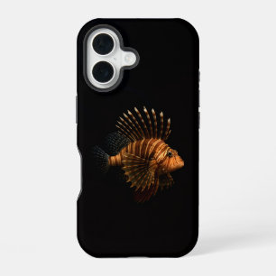 Coque iPhone 16 Étui iPhone 16 Mate Black 4 Luxe, Poisson-lion rou