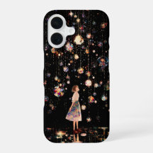 Étui iPhone 16 Nuit Étoilée avec Orbes Lumineuses