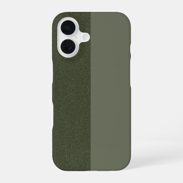 Coque iPhone 16 Étui iPhone 16 Split Moss Green – Mat et Paillette (Verso)
