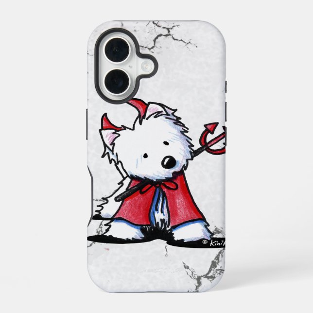 Coque iPhone 16 Étui iPhone 5 Little Devil Westie Dog Case-Mate (Verso)