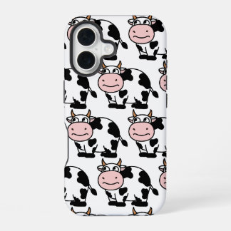 Coque iPhone 16 Étui iPhone à motif vache de dessin animé