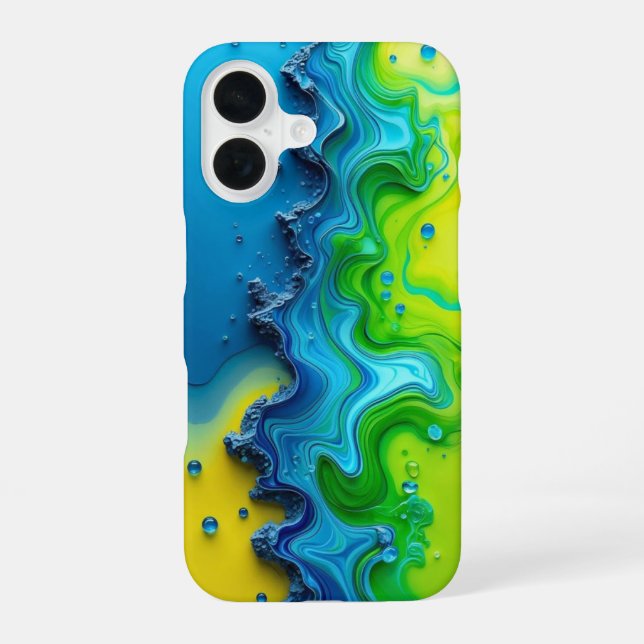 Coque iPhone 16 Étui iPhone Aqua et Lime River  (Verso)
