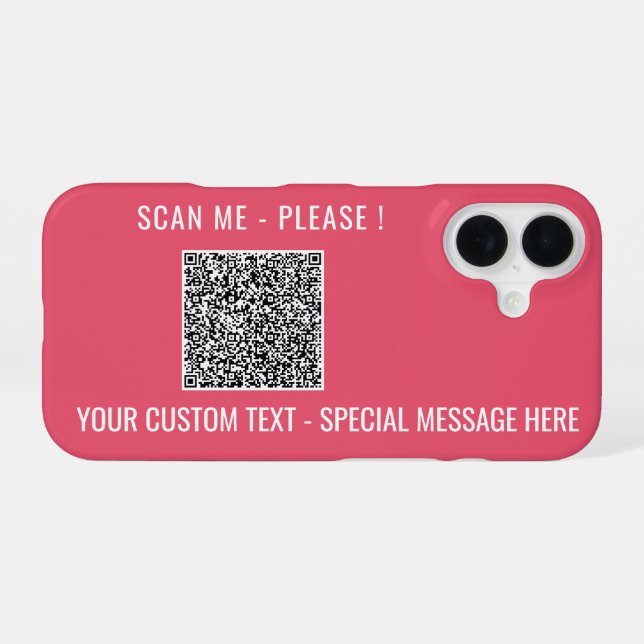 Coque iPhone 16 Étui iPhone avec scan de code QR personnalisé et t (Verso Horizontal)