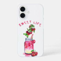 Étui iPhone Boisson aux Cerises Fraîches - Texte p