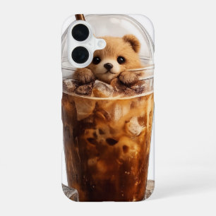 Coque iPhone 16 Étui iPhone Café Ourson Mignon Animal Esthétique