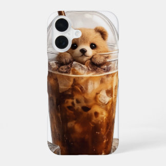 Coque iPhone 16 Étui iPhone Café Ourson Mignon | Animal Esthétique