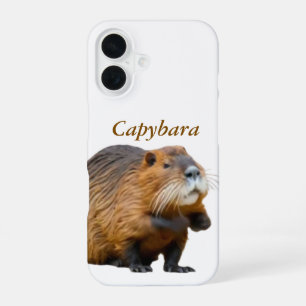 Coque iPhone 16 Étui iPhone Capybara Brun Réaliste pour Amoureux d