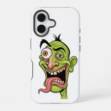 Étui iPhone Caricature de Zombie Vert Drôle