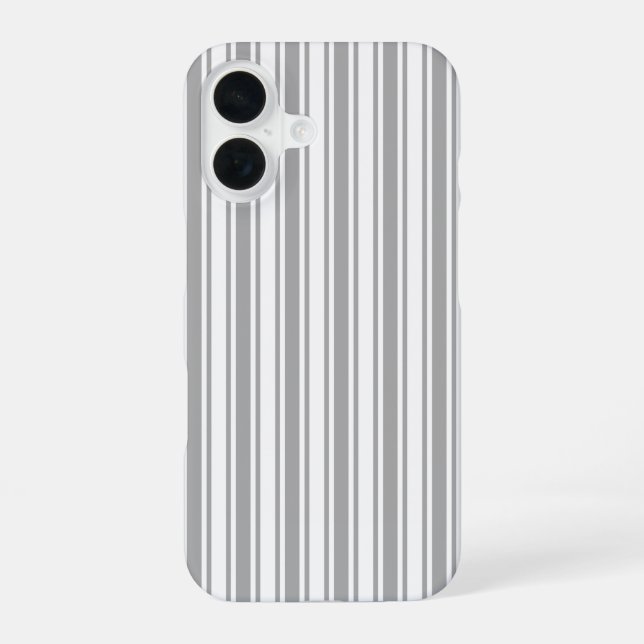 Coque iPhone 16 Étui iPhone Case-Mate à rayures de bonbons grises  (Verso)