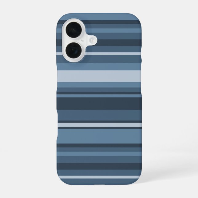 Coque iPhone 16 Étui iPhone Case-Mate à rayures gris-bleu (Verso)