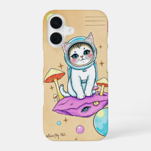 Coque iPhone 16 Étui iPhone Chat Spatial Fantaisiste