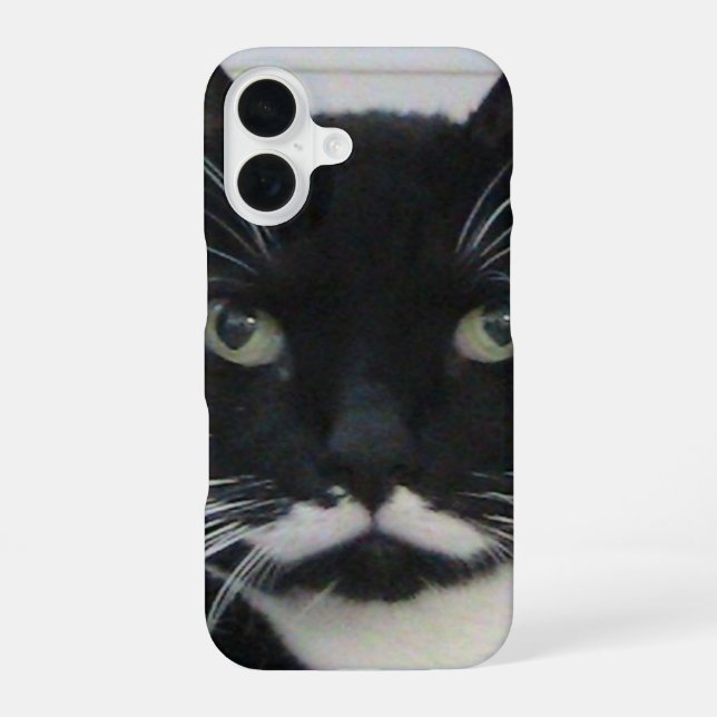 Coque iPhone 16 Étui iPhone Chat Tuxedo (Verso)