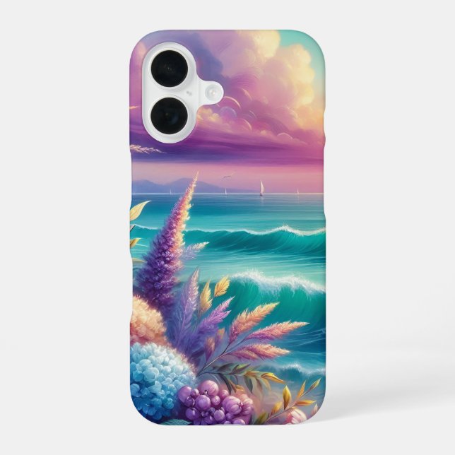 Coque iPhone 16 Étui iPhone Coastal Floral Slim (Verso)