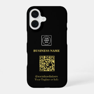 Coque iPhone 16 Étui iphone Code QR Logo Entreprise Moderne Promo