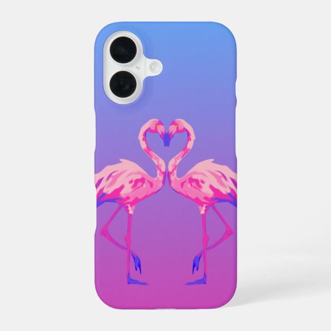 Coque iPhone 16 Étui iPhone Cœur de Flamant Rose  (Verso)