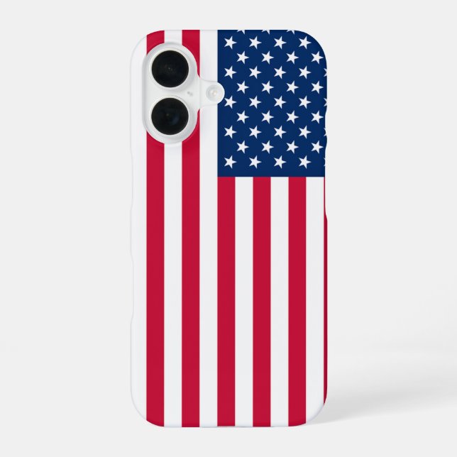 Coque iPhone 16 Étui iPhone Drapeau Américain (Verso)
