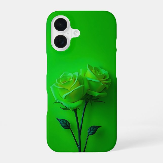 Coque iPhone 16 Étui iPhone Duo Roses Vert Citron (Verso)