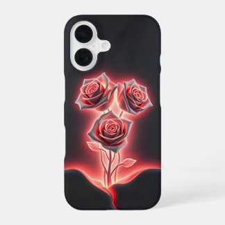 Coque iPhone 16 Étui iPhone Élégance Florale Néon Rose