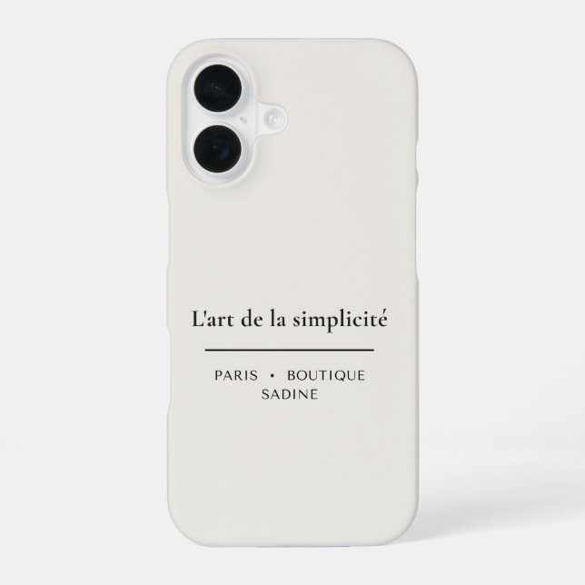 Coque iPhone 16 Étui iPhone en ivoire L'art de la Simplicité (Verso)
