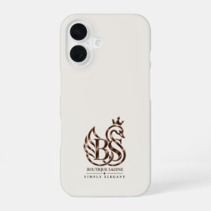 Coque iPhone 16 Étui iPhone en ivoire minimaliste au cygne gracieu