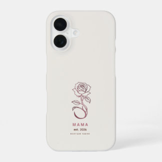 Coque iPhone 16 Étui iPhone en ivoire personnalisé MAMA Rose