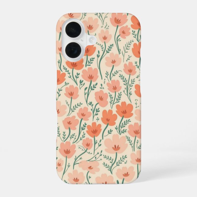 Coque iPhone 16 Étui iPhone Fleurs de Pêcher et de Cerisier (Verso)