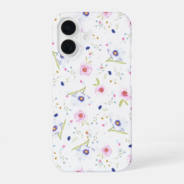 Coque iPhone 16 Étui iPhone floral (Verso)