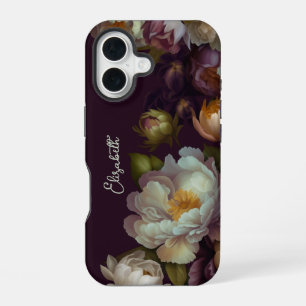 Coque iPhone 16 Étui iPhone floral botanique sombre personnalisé