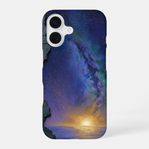 Coque iPhone 16 Étui iPhone Galaxie Voie Lactée Océan Coucher de S