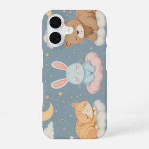 Coque iPhone 16 Étui iPhone/iPad Animaux Endormis sur des Nuages