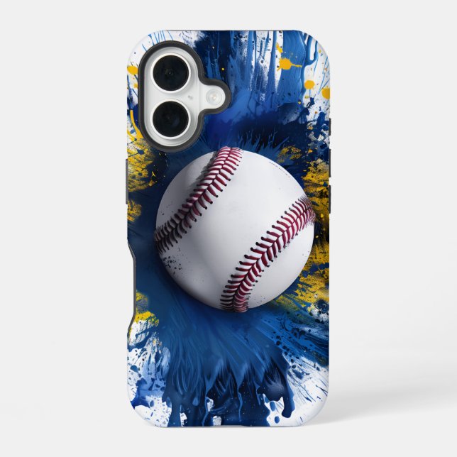 Coque iPhone 16 Étui iPhone / iPad Baseball Splash (Verso)