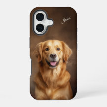 Étui iPhone / iPad portrait de chien Golden Retrie