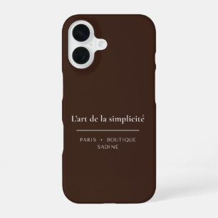 Coque iPhone 16 Étui iPhone L'art de la Simplicité Rich Espresso