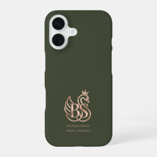 Coque iPhone 16 Étui iPhone minimaliste olive cygne gracieux