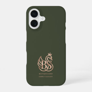 Coque iPhone 16 Étui iPhone minimaliste olive cygne gracieux