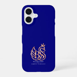 Coque iPhone 16 Étui iPhone Navy Bleu Minimaliste Cygne Élégant